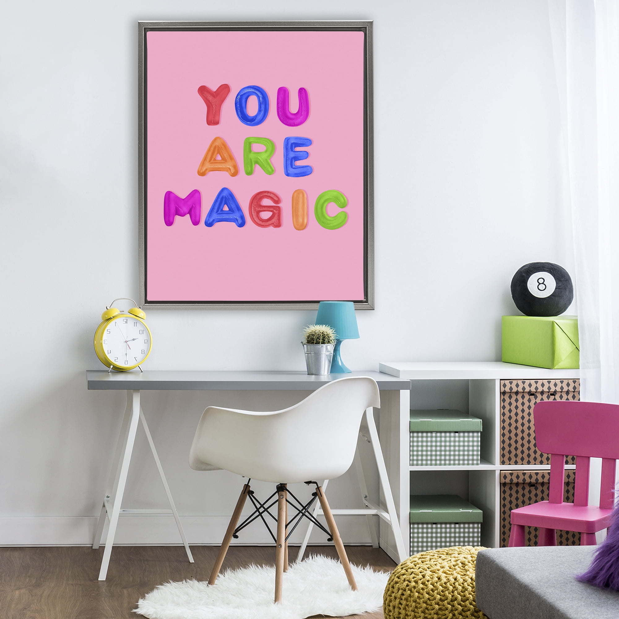 Stupell Industries You are Magic Gummies over Pink Gray Framed Floater Canvas Wall Art, design by LISH Creative
