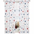 thumbnail image 2 of Sheer Curtains 96 Inches Long, Independence Five-pointed Star Shining Light Filtering Window Curtains for Living Room, White American Flag Day Rod Pocket Voile Sheer Panels, 52"Wx96"L, 2 Panels, 2 of 8