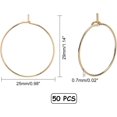 thumbnail image 2 of About 50pcs 25mm Golden Wine Glass Charms Rings Stainless Steel Hoop Earring Findings 0.7mm Pin Earring Beading for Women Basketball Wives Hoop Earrings Making, 2 of 5