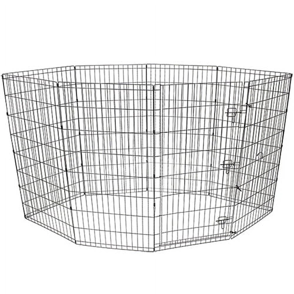 Vibrant Life Foldable 8-Panel Steel Wire Playpen for Dogs, Black, 48"