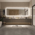 thumbnail image 2 of TOOLKISS  Anti-fog Frameless Dimmable Mirror with Backlit and Front Lighting 110 inch.W x 40 inch.H, 2 of 5