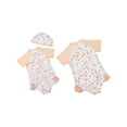 thumbnail image 2 of Suealasg Toddler Girl Rash Guard Swimsuit Floral Print Short Sleeve Round Neck Zip Ruffled Bathing Suit with Swim Hat, 2 of 8