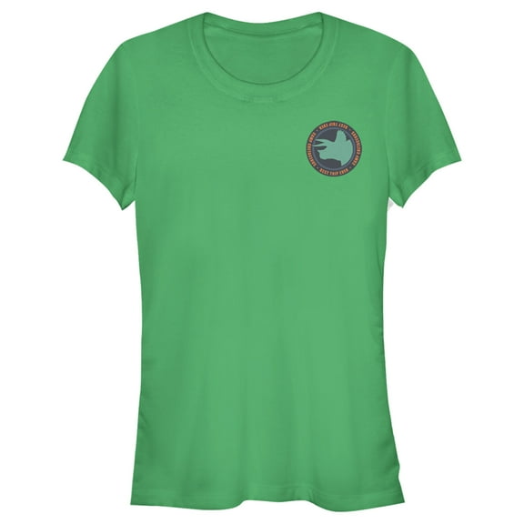 Junior's Jurassic World: Camp Cretaceous Triceratops Silhouette Pocket Graphic Tee Kelly Green Small