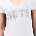 thumbnail image 3 of Women's G-III 4Her by Carl Banks White Brooklyn Nets Super-Slim-Fit Metallic Drop Lightweight V-Neck T-Shirt, 3 of 3