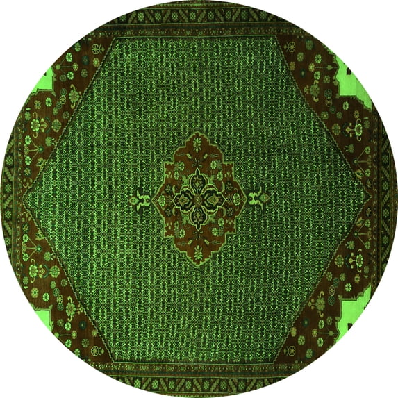 Ahgly Company Indoor Round Persian Green Traditional Area Rugs, 6' Round
