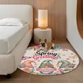 thumbnail image 2 of Spring Gnomes Round Area Rug 4Ft Washable Circle Rugs for Bedroom Dining Room, Farmhhouse Floral Botanical Rustic Non-Slip Carpet Floor Mats Indoor Outdoor Carpet Runner Aesthetic Home Decor, 2 of 8