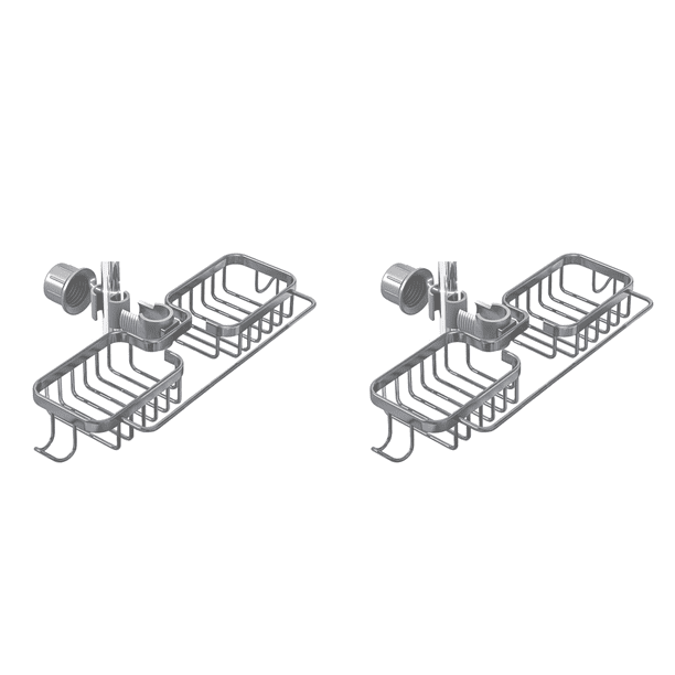 Organizador Grifo Fregadero Con Gancho Soporte Esponja para Y Baño (plateado)