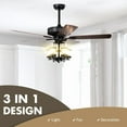 thumbnail image 2 of Costway 50" Ceiling Fan with Light Classic Ceiling Fan Lamp w/Noiseless Reversible Motor, 2 of 10