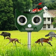 KingFurt Humanized Design Ultrasonic Animal Repellent Solar Powered LED Flash Keep Wildlife Away