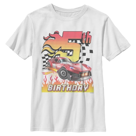 Boys Hot Wheels GT Scorcher 5th Birthday T Shirt
