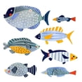 thumbnail image 2 of Barnes, Victoria 12x12 White Modern Wood Framed Museum Art Print Titled - Patterned Fish I, 2 of 4