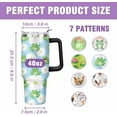 thumbnail image 2 of Frog Water Bottle Spill Proof Tumbler with Handle and Straw Lid Double Wall Insulated Stainless Steel Tumbler Coffee Mug Gift for Men Women Travel Cup for Car (Daisy, 40OZ), 2 of 3