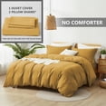 thumbnail image 4 of Alazuria Duvet Cover Set Soft Prewashed Microfiber with zipper and 4 corner ties Gold Sand color Queen size ( 90" x 90" ), 4 of 5