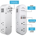 thumbnail image 4 of Bell + Howell Swivel Power Surge Protector Electric Charging Station 6 Outlets 3 USB Ports with 180 Degrees Swivel Rotation, Quick Charging - 9 Devices in One, 4 of 6