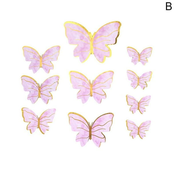 Diy Cake Decoration Happy Birthday Pink Theme Butterfly Paper Cake ...