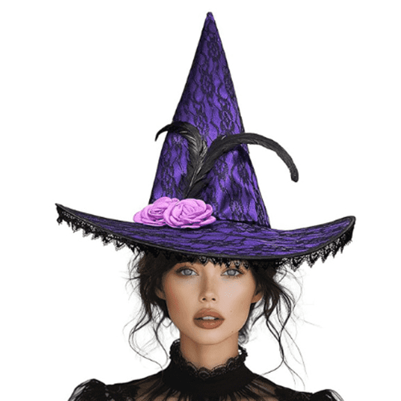 TELOLY Witch Hat Personalized Wizard Hat with A Pointy Tip Wizard Hat Strong Decorative Suitable for Adults and Children Party Hats,