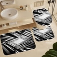 thumbnail image 6 of Geometric Lattice 4 Piece Shower Curtain Sets, with Non-Slip Rugs, Toilet Lid Cover And Bath Mat, for Bathroom Decor Set, 6 of 8