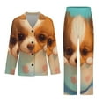 thumbnail image 3 of Cute Doggie Teacup Women's Long Sleeve Flannel Pajama Set Sleepwear S, 3 of 5