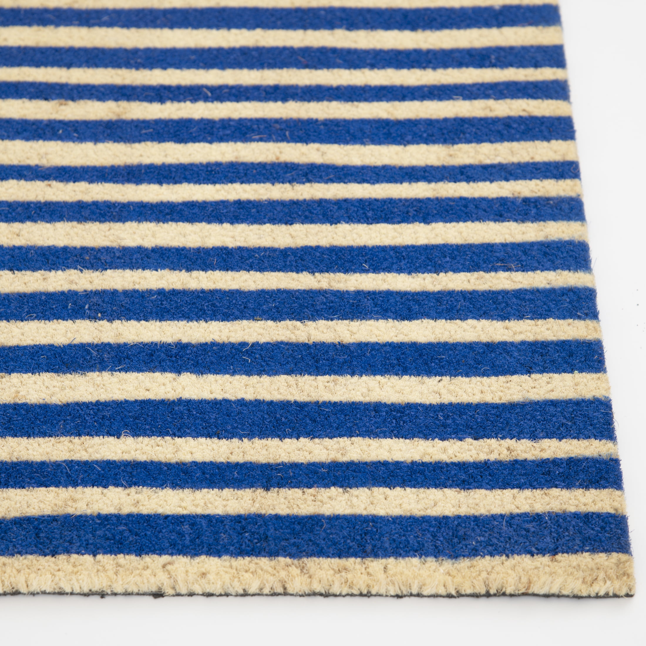 Mainstays Blue Summer Stripes Coir Outdoor Doormat, 18"x30"