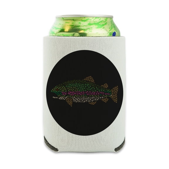 Rainbow Trout Fish Dots Spots Pattern Can Cooler - Drink Sleeve Hugger Collapsible Insulator - Beverage Insulated Holder