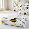 thumbnail image 4 of Erosebridal Rustic Bee Twin Quilt Set,Watercolor Sunflower Floral Twin Coverlet Set,White Silver,2-Piece,1 Bedspread and 1 Pillowcase, 4 of 7