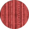 thumbnail image 1 of Ahgly Company Machine Washable Indoor Round Abstract Red Modern Area Rugs, 4' Round, 1 of 4