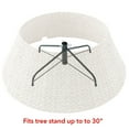 thumbnail image 3 of 32-Inch Water Hyacinth Christmas Tree Collar, Woven Tree Base Cover with Cord Cut Out, White, 3 of 7
