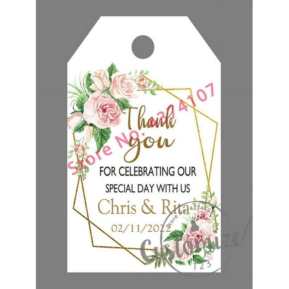 Étiquettes Personnalisées de Papier perlado pour Mariage, Étiquettes, Souvenirs de Bonbons, Anniversaires, Souvenirs, tu Photos, 100 Unités par Jeu