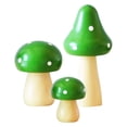 thumbnail image 2 of Tanuke Wooden Mushroom Decor Exquisite Craft Home Office Desktop Ornament for Art Lovers, 3Pcs for Bedroom Study Room Coffee Shop (Green), 2 of 9