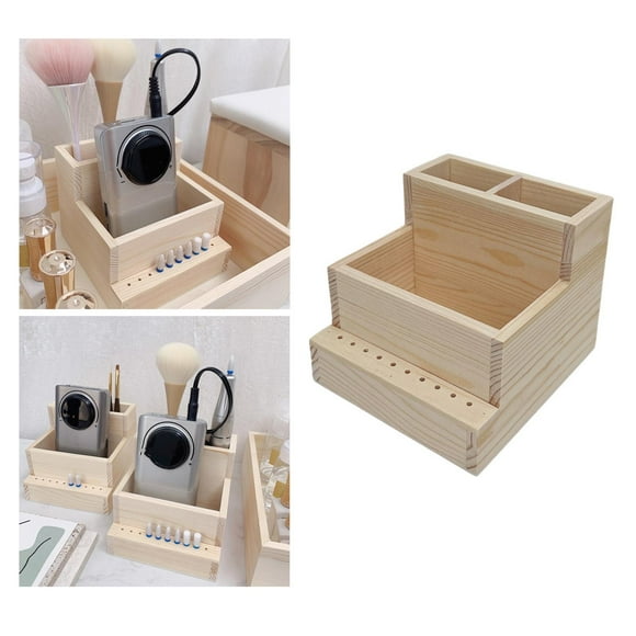 Organizador de soporte para brocas de uñas, más baja con 10 agujeros 11,5x11x10cm para exhibición de lápiz delineador de ojos shamjiam Soporte para brocas de uñas
