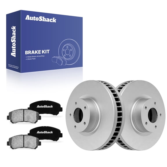AutoShack Front Brake Rotors & Ceramic Pads for Nissan, Maxima 2009-2014, 2016-2020, FWD V6 3.5L - Coated - ArmorStop - 12.59" (319.7 mm), 5-Lug