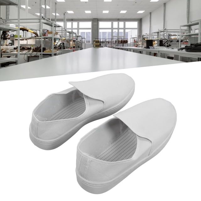 Static Static Proof Shoes PVC Canvas Safe Comfortable for Electronics Factory Dust Free Workshop White