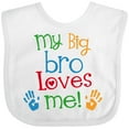 thumbnail image 3 of Inktastic My Big Bro Loves Me Little Brother Sister Boys or Girls Baby Bib, 3 of 4