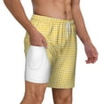 thumbnail image 4 of Xecao Yellow Gingham for Men's Swimming Trunks Swim Trunks Quick Dry Swim Shorts with Mesh Lining Funny Swimwear Bathing Suits, 4 of 9