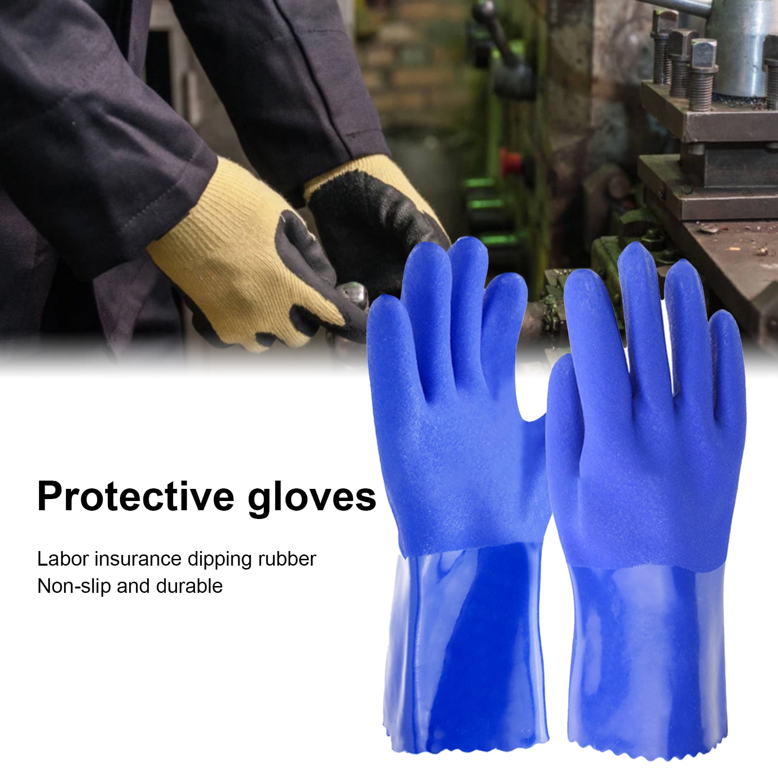 Neinkie 2 Pairs Pvc Dishwashing Cleaning Gloves Cleaning Dish Gloves Professional Natural Rubber Latex Dishwashing Gloves Reusable Kitchen Dishwash