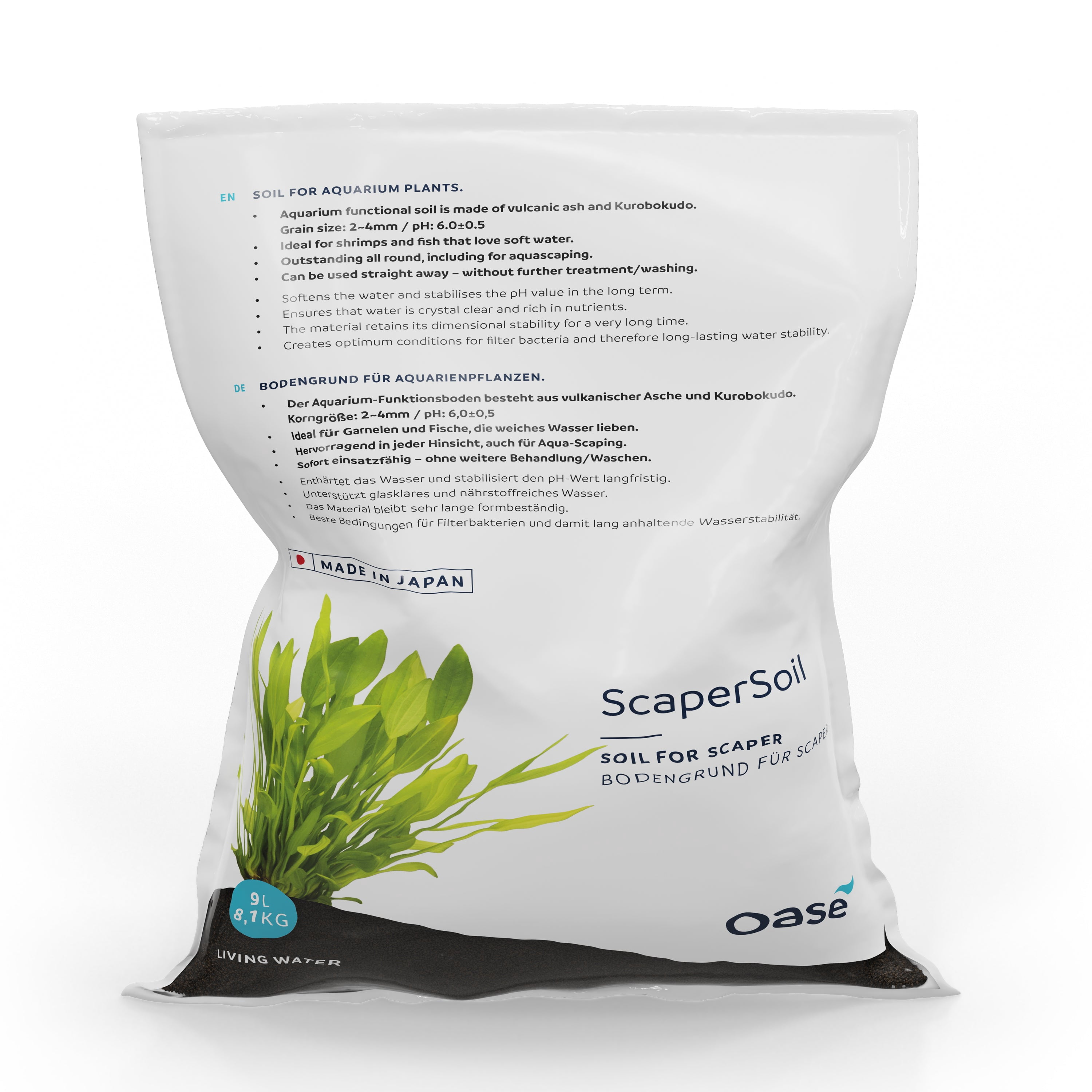 OASE ScaperLine Aquarium Soil - Black, 9 Liters