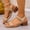Khaki, variant on Women's Plus Size Back Hollow Cross Strap Sandals, Commuter Open Toe Mid Heel Design, Fashion High Grade Daily Outdoor Shoes Brown 39