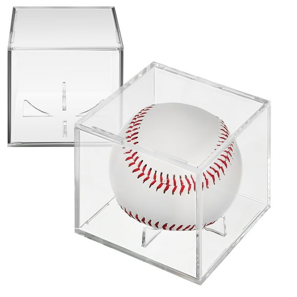 2pcs Baseball Display Case Baseball Storage Box Clear Display Case Protective Baseball Display Holder