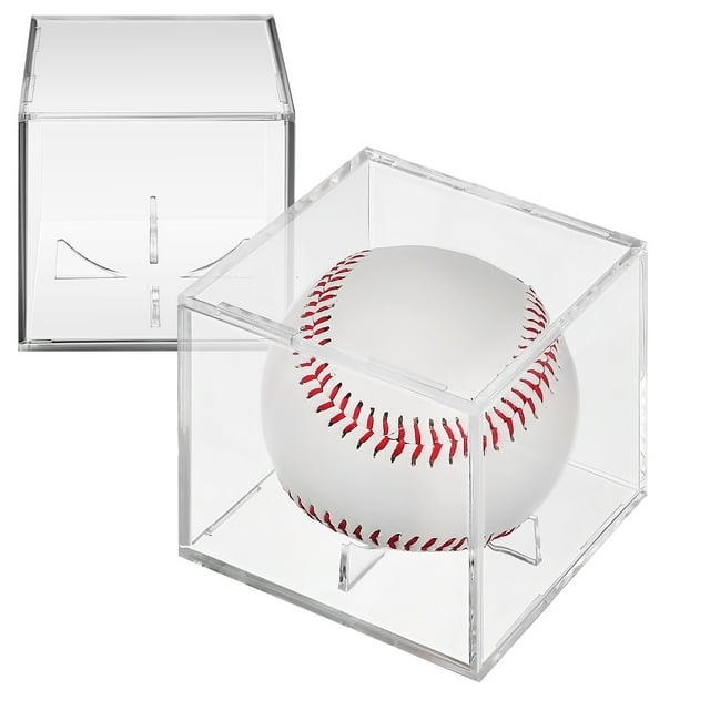 Shisuyan 2pcs Baseball Display Case Baseball Storage Box Clear Display Case Protective Baseball Display Holder
