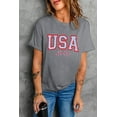 thumbnail image 4 of Women's Gray USA Star Bow Knot Print Crew Neck T-Shirt, 4 of 7