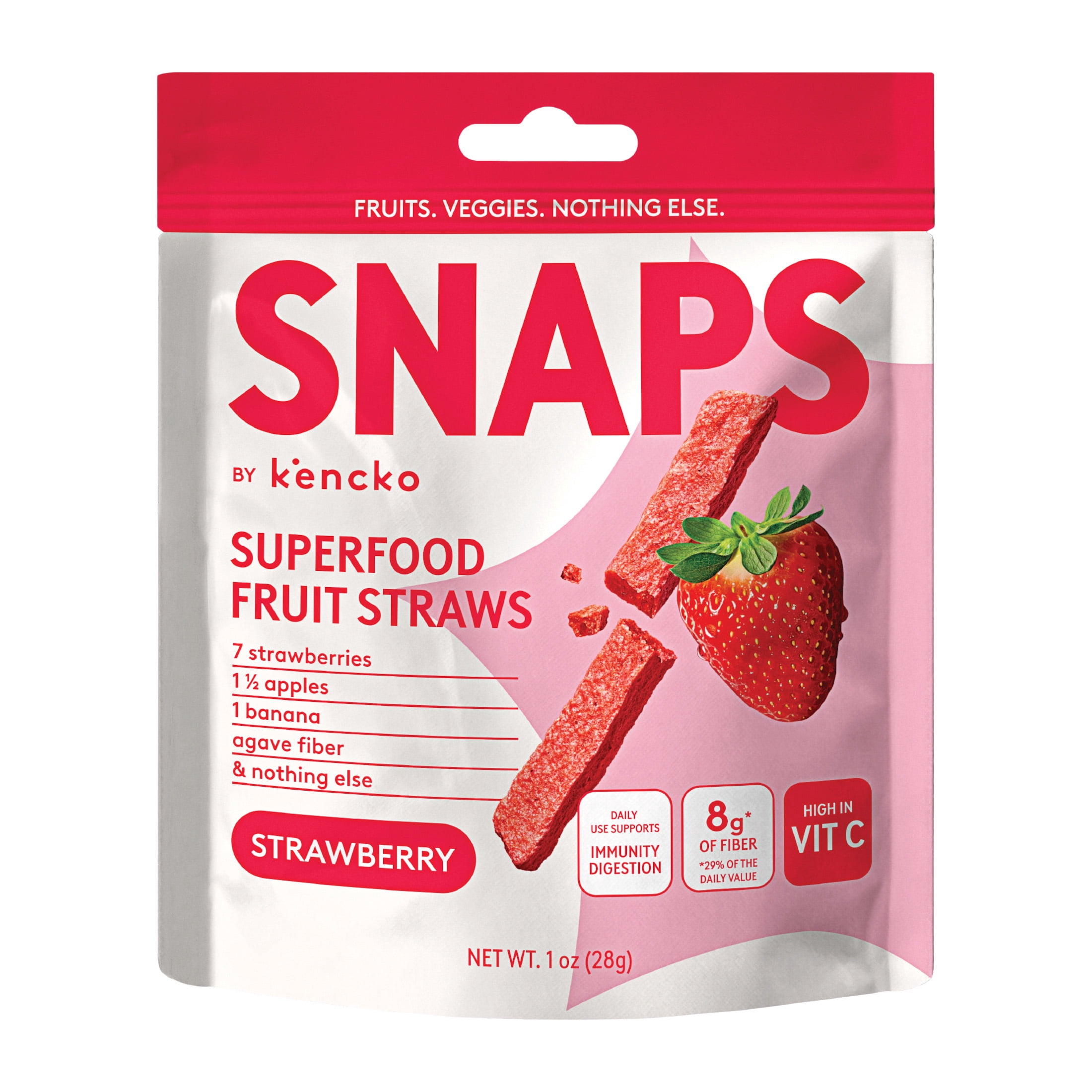 Kencko Strawberry Organic Fruit Snaps, Freeze Dried Fruit Snacks