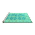 thumbnail image 2 of Ahgly Company Machine Washable Indoor Rectangle Oriental Turquoise Blue Traditional Area Rugs, 7' x 9', 2 of 4