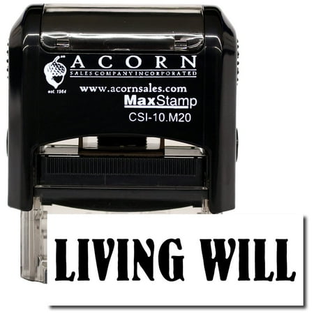 Self-Inking Living Will Stamp with Red Ink