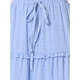 thumbnail image 5 of INSPIRE CHIC Women's A Line Maxi Skirt High Waist Ruffle Tiered Belt Lattice Texture Casual Long Skirts S Light Blue, 5 of 6