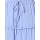 thumbnail image 5 of FALDA MAXI A LINEA PARA MUJER INSPIRADA CHIC, CINTURA ALTA, VOLANTE, CAPAS, CINTURÓN, TEXTURA DE REJILLA, FALDAS LARGAS CASUAL XL AZUL CLARO, 5 of 6