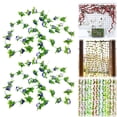 thumbnail image 2 of 7.2FT Flower Garland Fake Rose Vine Artificial Hanging Rose Ivy Hanging Floral Garlands Wedding Arch Garden Background Decor Fake Flower Garland Artificial Rose Blossom Vine, 2Pcs(Purple1,86.6x2"), 2 of 9