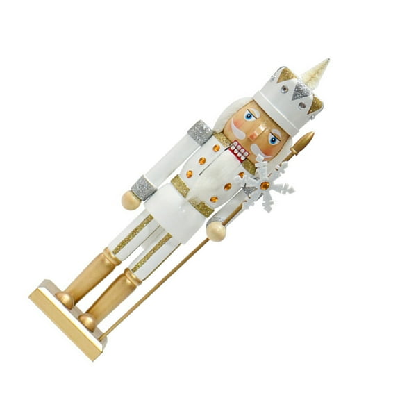 Delicate Snowflake Nutcrackers Decors Holiday Gold Snowflake Nutcrackers 36cm Decorative Christmas Tabletop Statue
