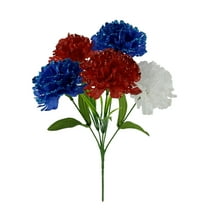 Mainstays 13.5 inches Indoor Artificial Carnation Glitter Pick, Red, Blue and White Color