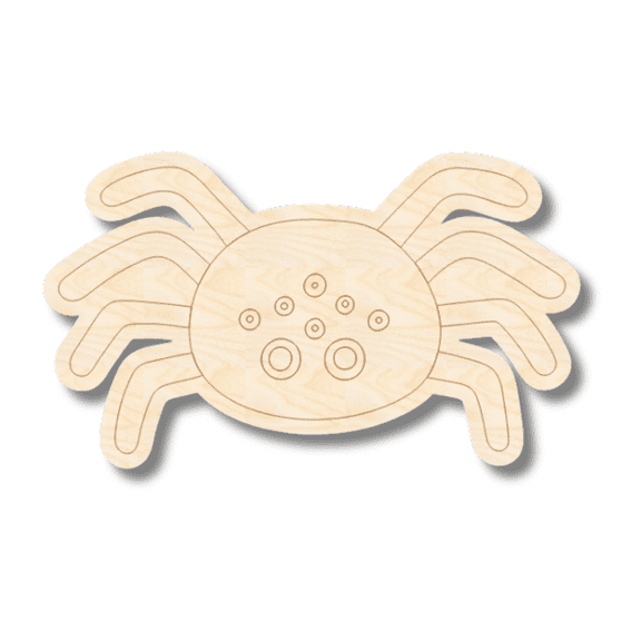 Unfinished Wood Etched Spider Shape | Paint By Line Crafts 20" / 1/8"