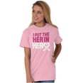 thumbnail image 4 of Breast Cancer Awareness Her in Hero Women's Graphic T Shirt Tees Brisco Brands S, 4 of 6